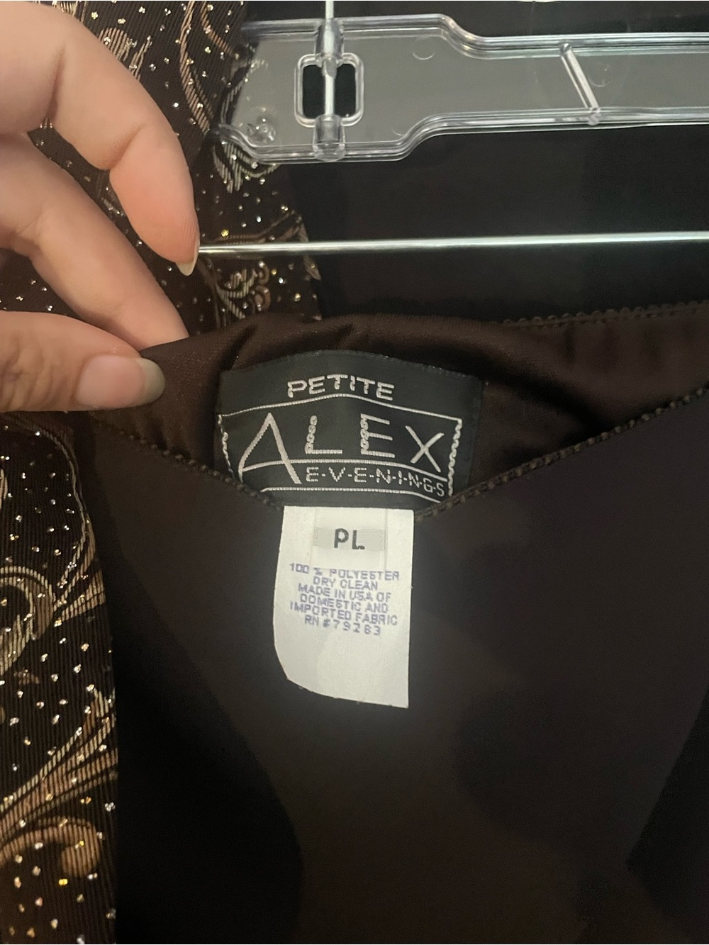 Alex Evenings 3-Piece Skirt Set in Brown size Petite Large w/ Bolero y2k Formal - Picture 10 of 10